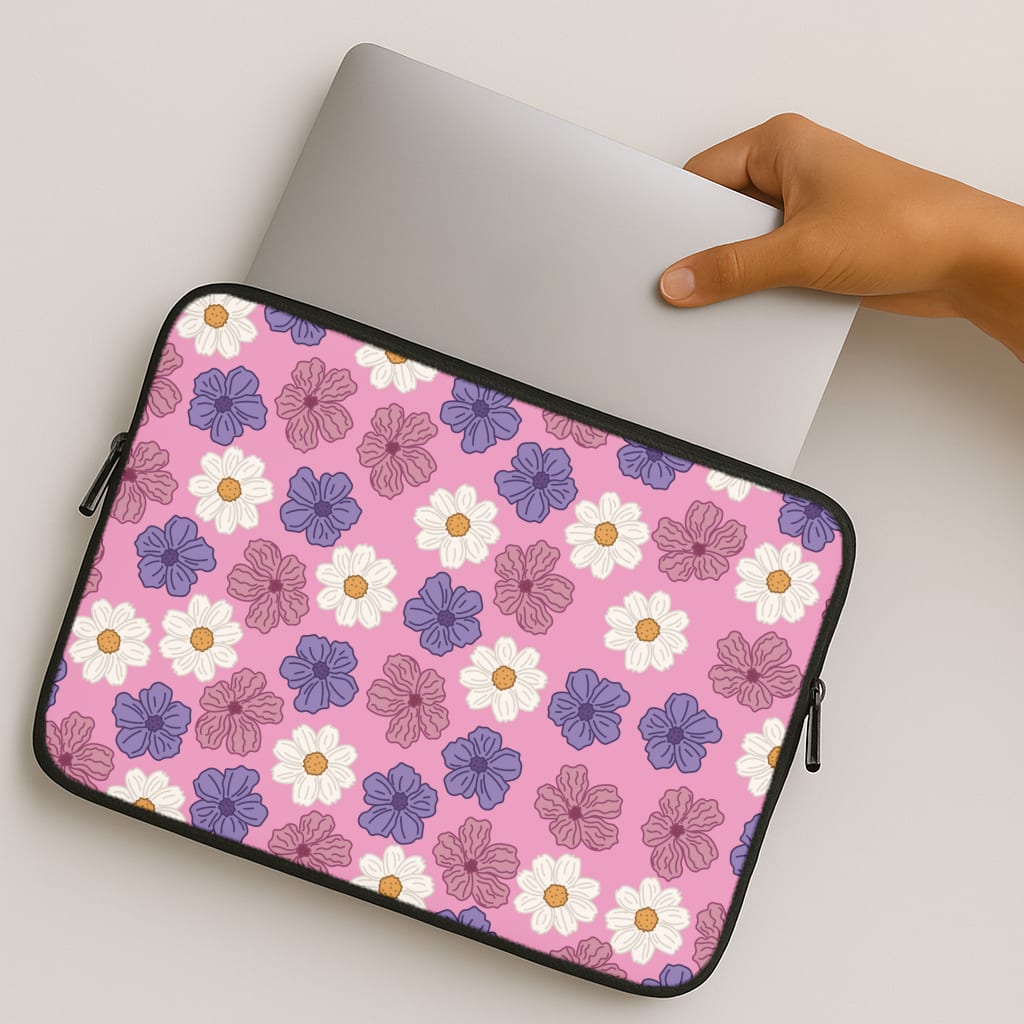 Pink, Purple And White Flowers - Floral Patterns MacBook Case