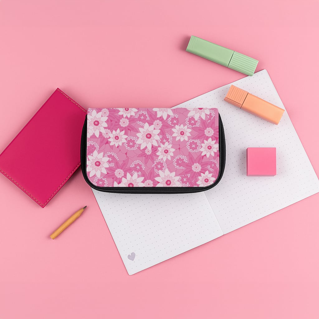 Pink Flowers - Floral Patterns Pencil Case