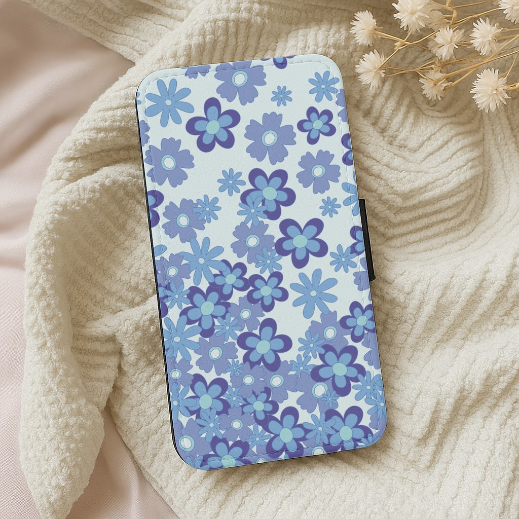 Blue Flowers - Floral Patterns Wallet Phone Case