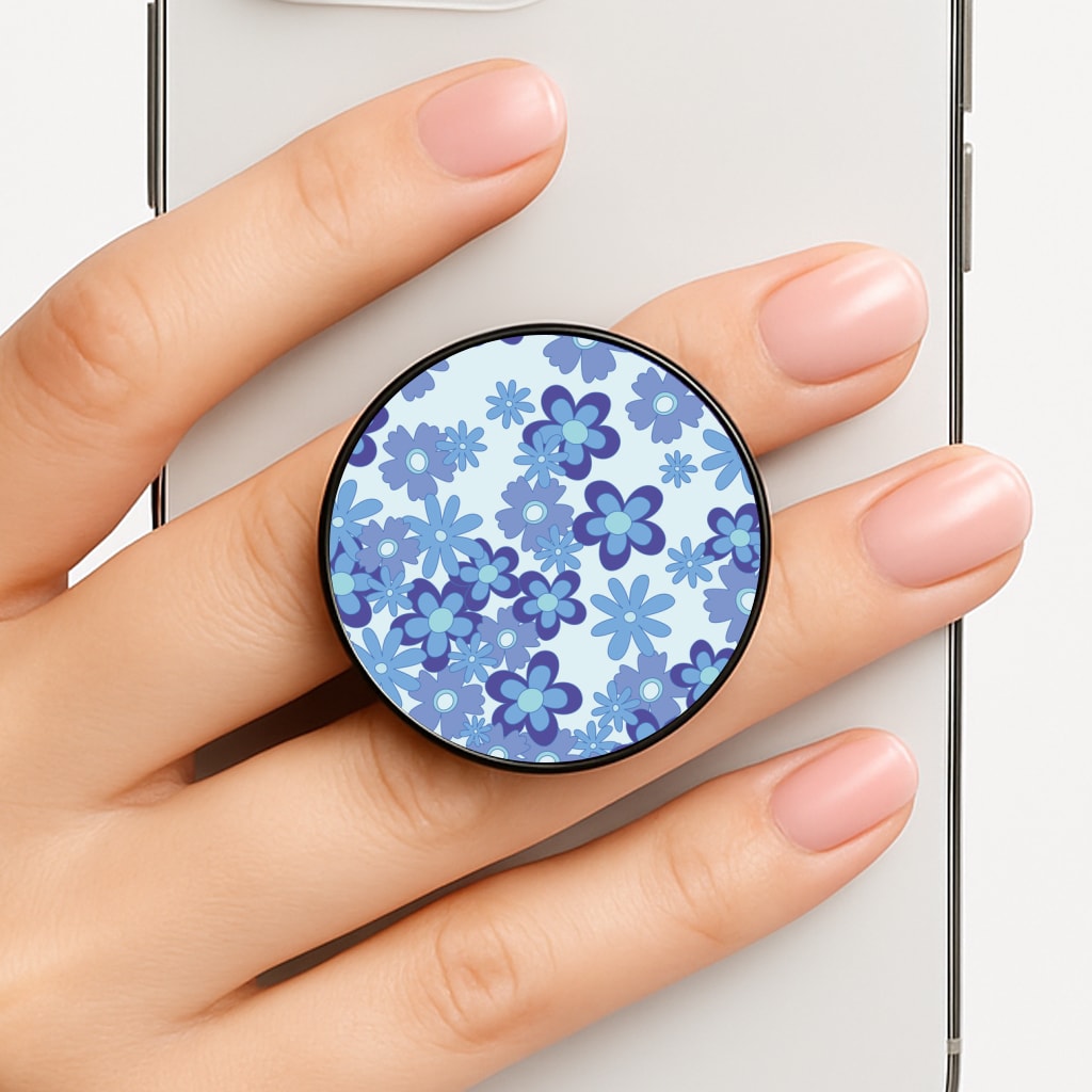 Blue Flowers - Floral Patterns Phone Grip