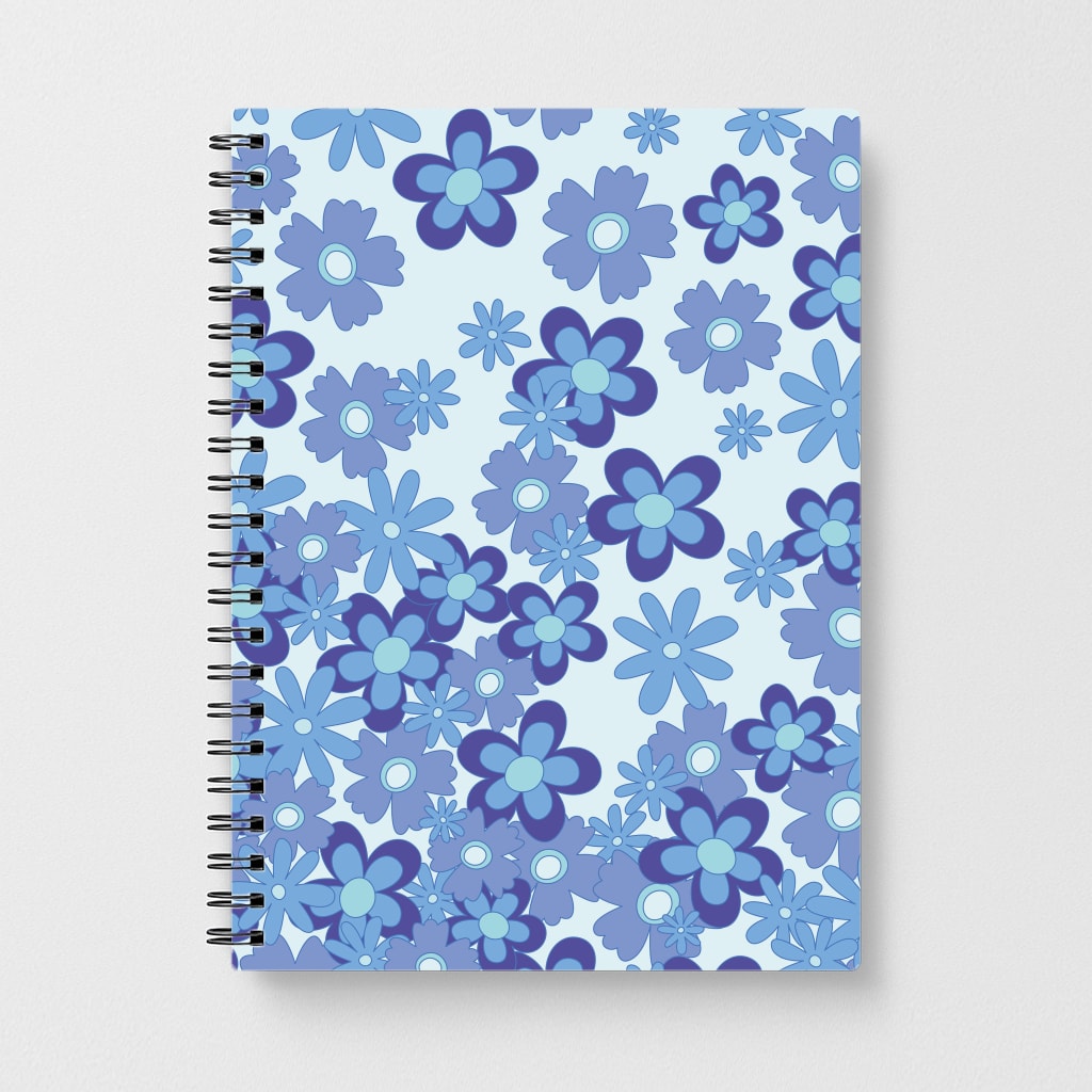 Blue Flowers - Floral Patterns Notebook