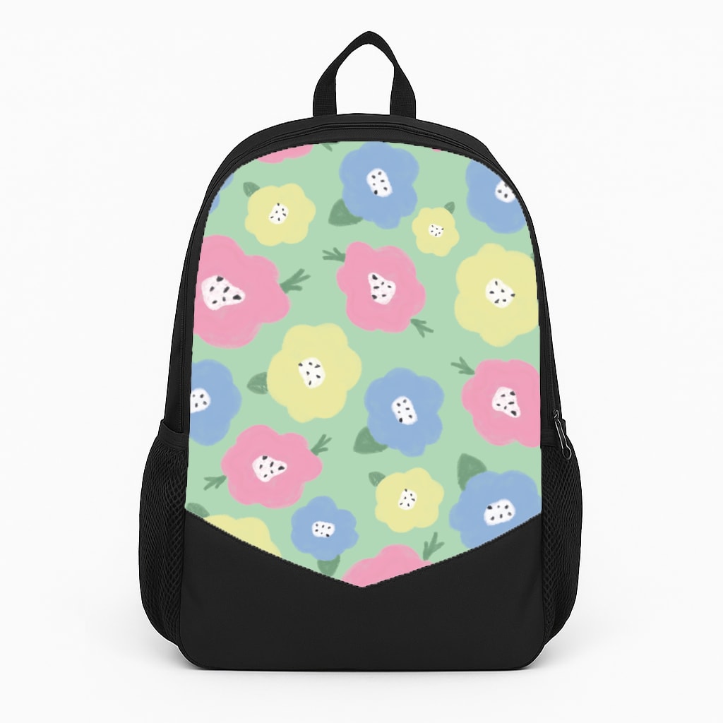 Painted Flowers - Floral Patterns Large Backpack