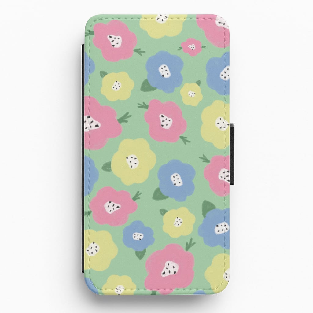 Painted Flowers - Floral Patterns Flip / Wallet Phone Case