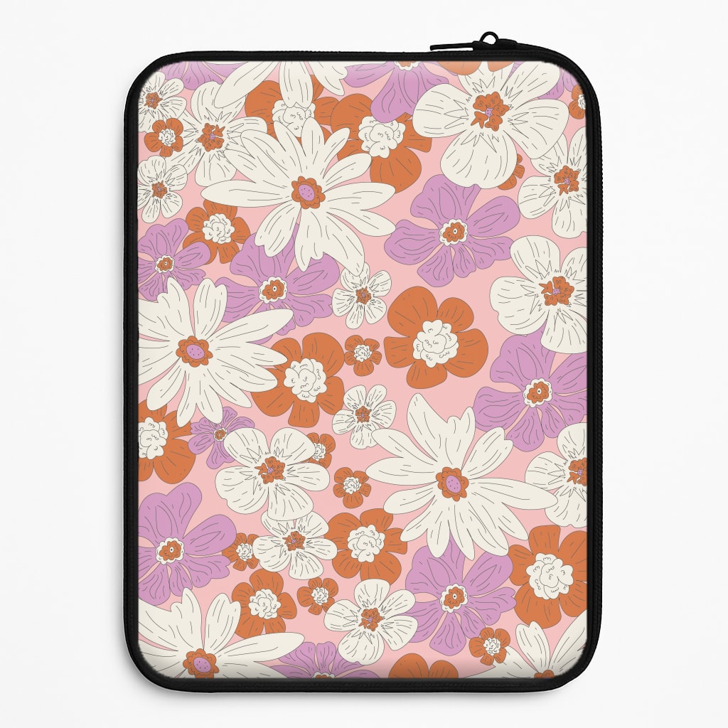 Retro Flowers - Floral Patterns Laptop Sleeve