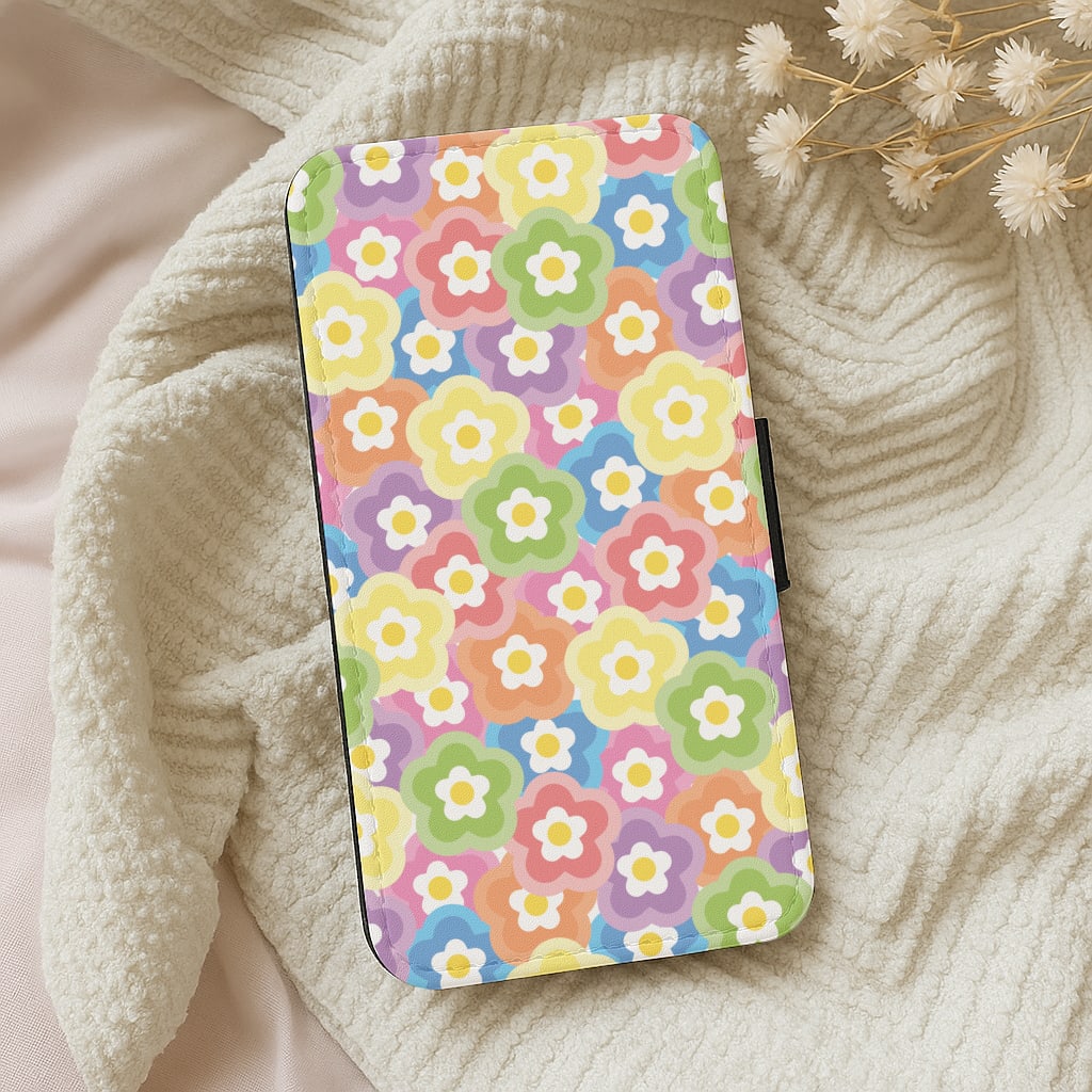 Psychedelic Flowers - Floral Patterns Wallet Phone Case