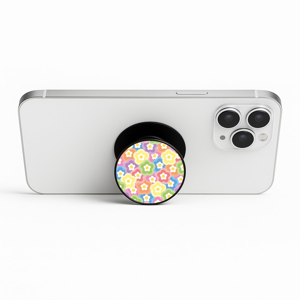 Psychedelic Flowers - Floral Patterns Phone Stand