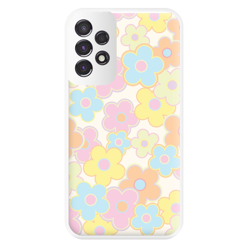 Pastel Abstract Flowers Pattern Phone Case for Galaxy A53