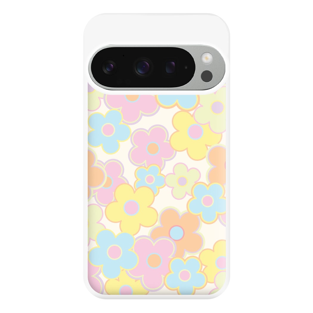Pastel Abstract Flowers Pattern Phone Case for Google Pixel 9 Pro XL