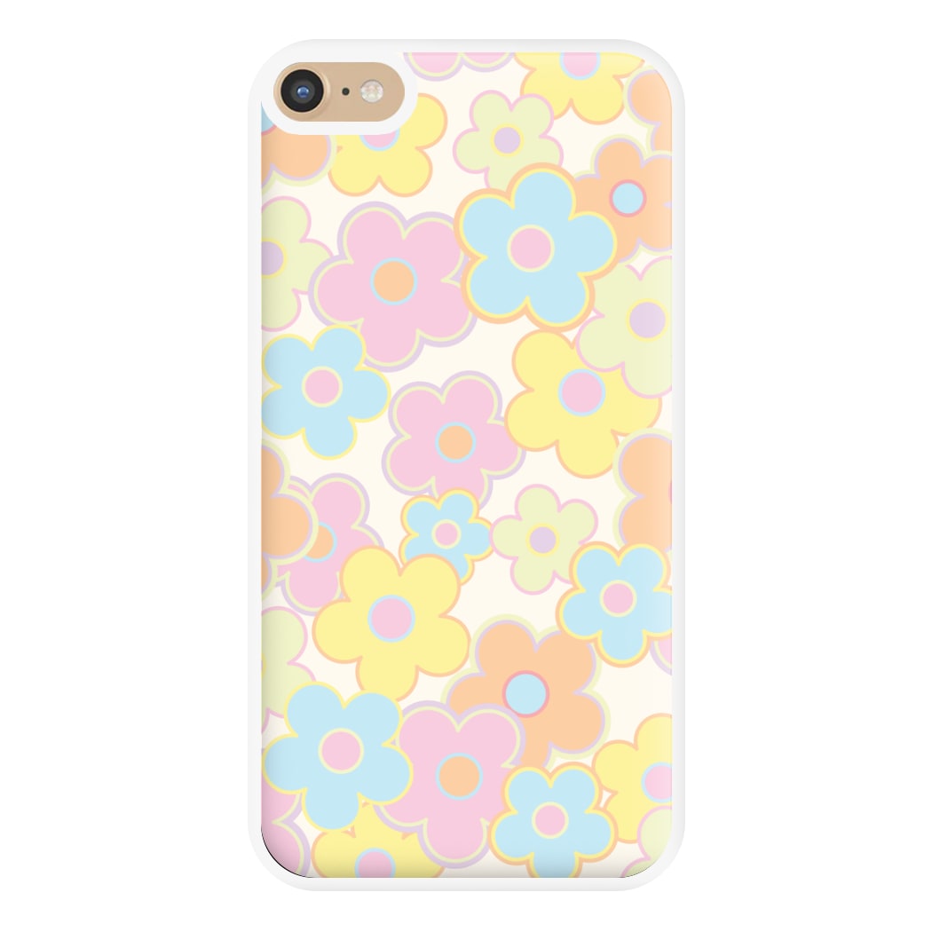 Pastel Abstract Flowers Pattern Phone Case for iPhone 6 Plus / 7 Plus / 8 Plus