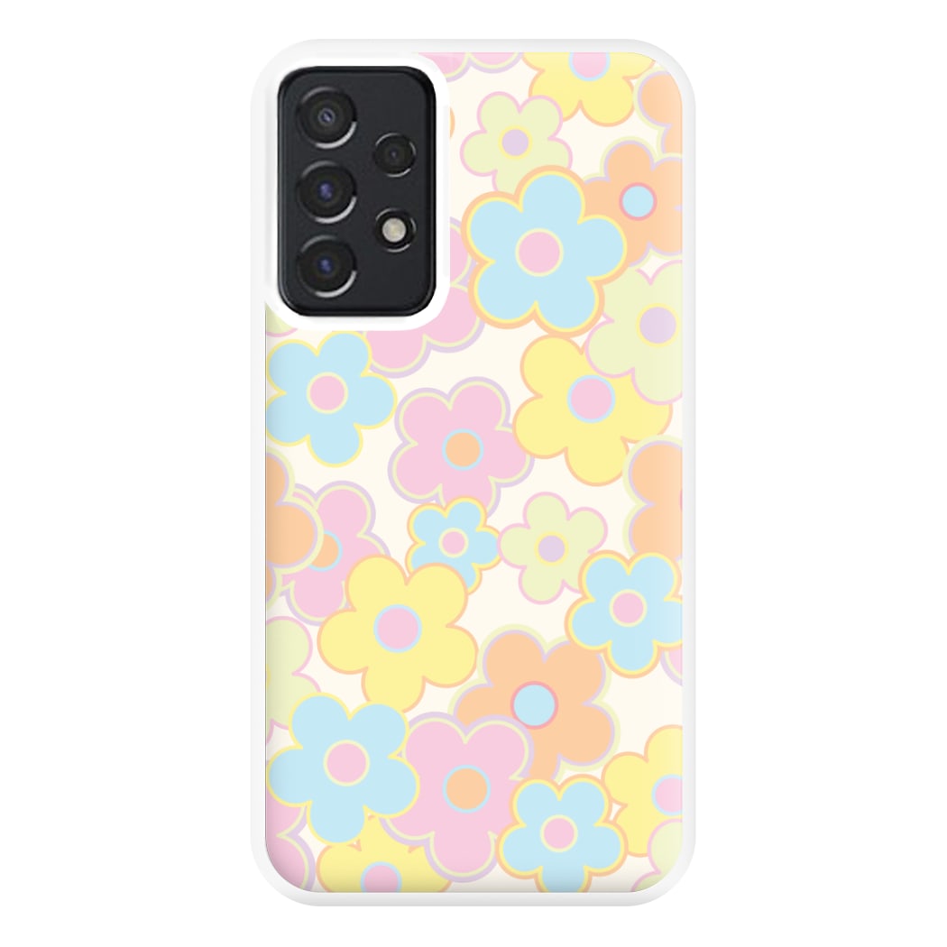 Pastel Abstract Flowers Pattern Phone Case for Galaxy A52 / A52s