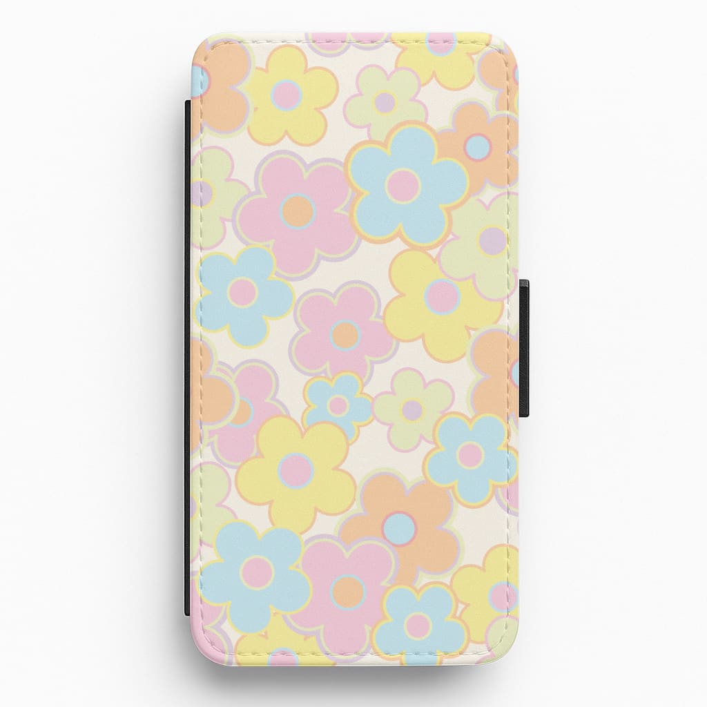 Pastel Abstract Flowers Pattern Flip / Wallet Phone Case