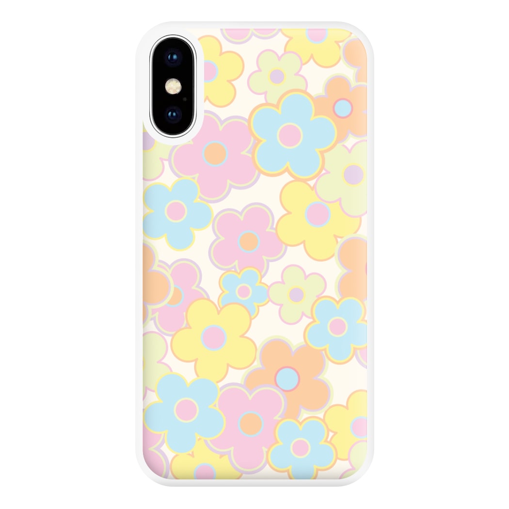 Pastel Abstract Flowers Pattern Phone Case for iPhone XS Max