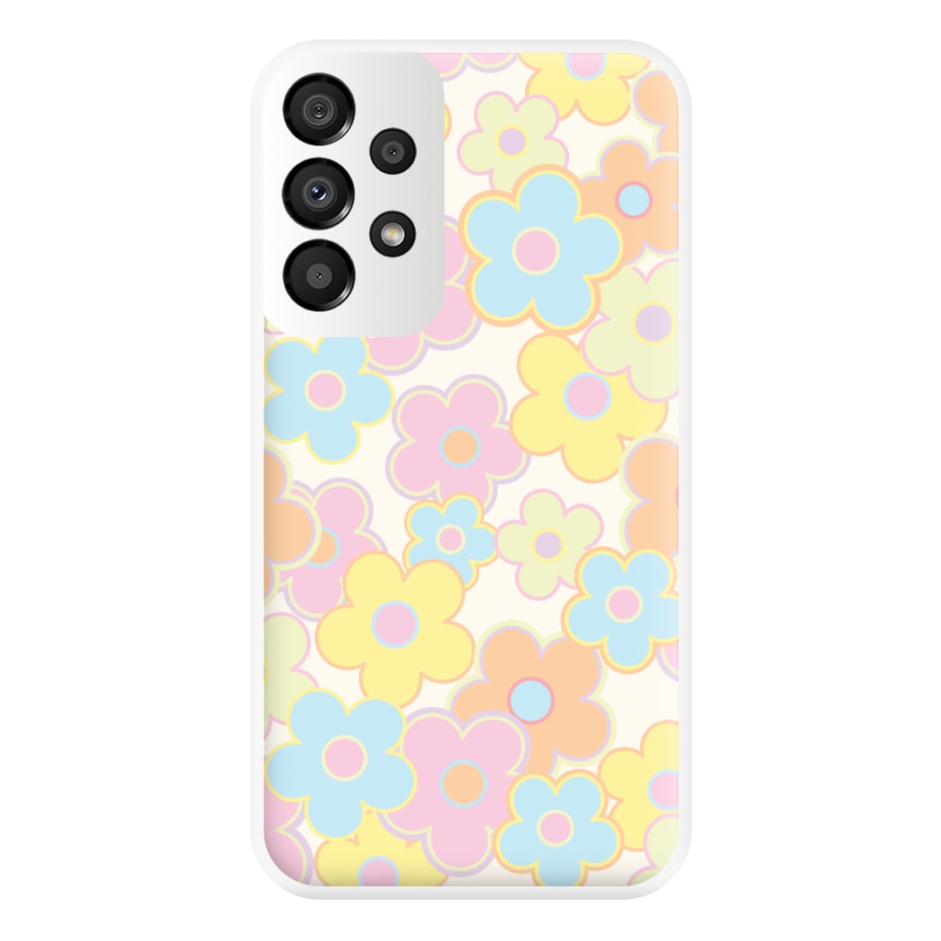 Pastel Abstract Flowers Pattern Phone Case for Galaxy A33