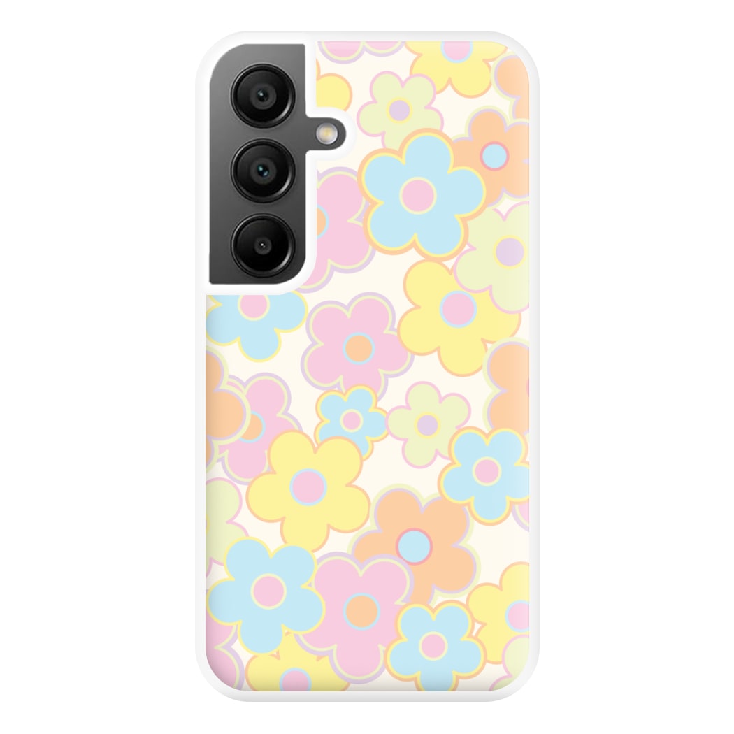 Pastel Abstract Flowers Pattern Phone Case for Galaxy A56