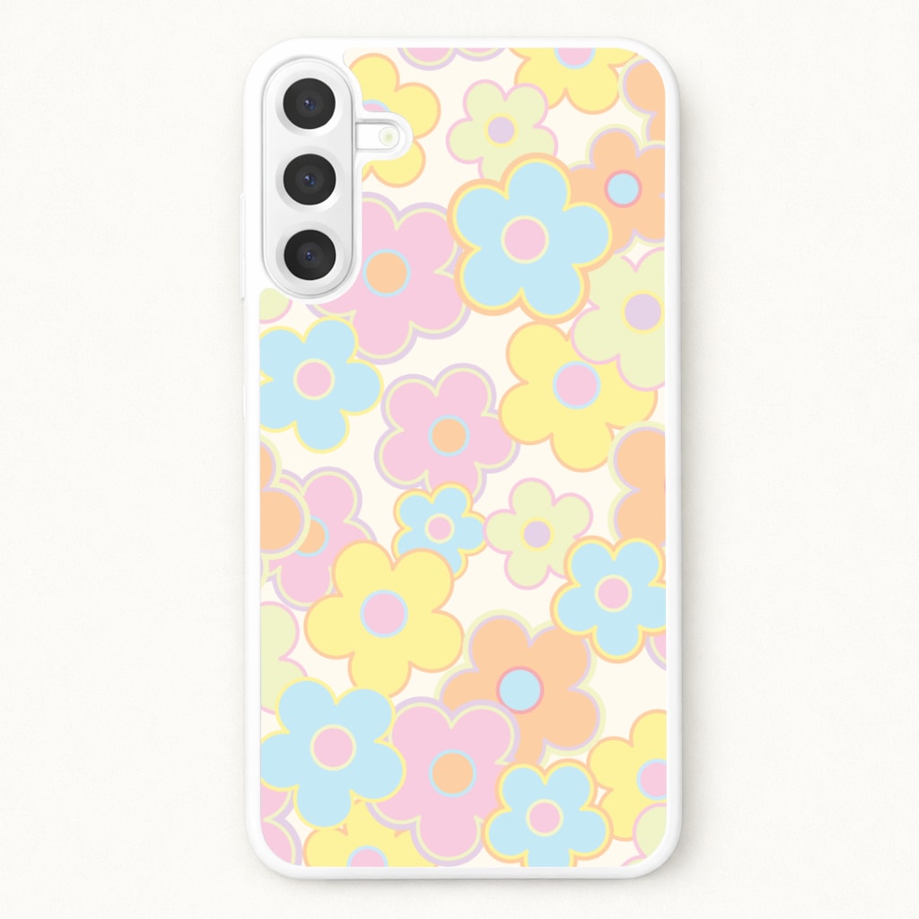 Pastel Abstract Flowers Pattern Phone Case for Galaxy A57