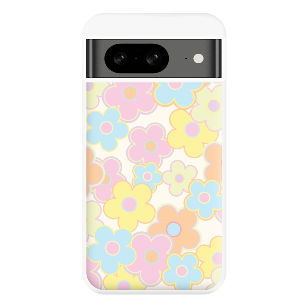 Pastel Abstract Flowers Pattern Phone Case for Google Pixel 8