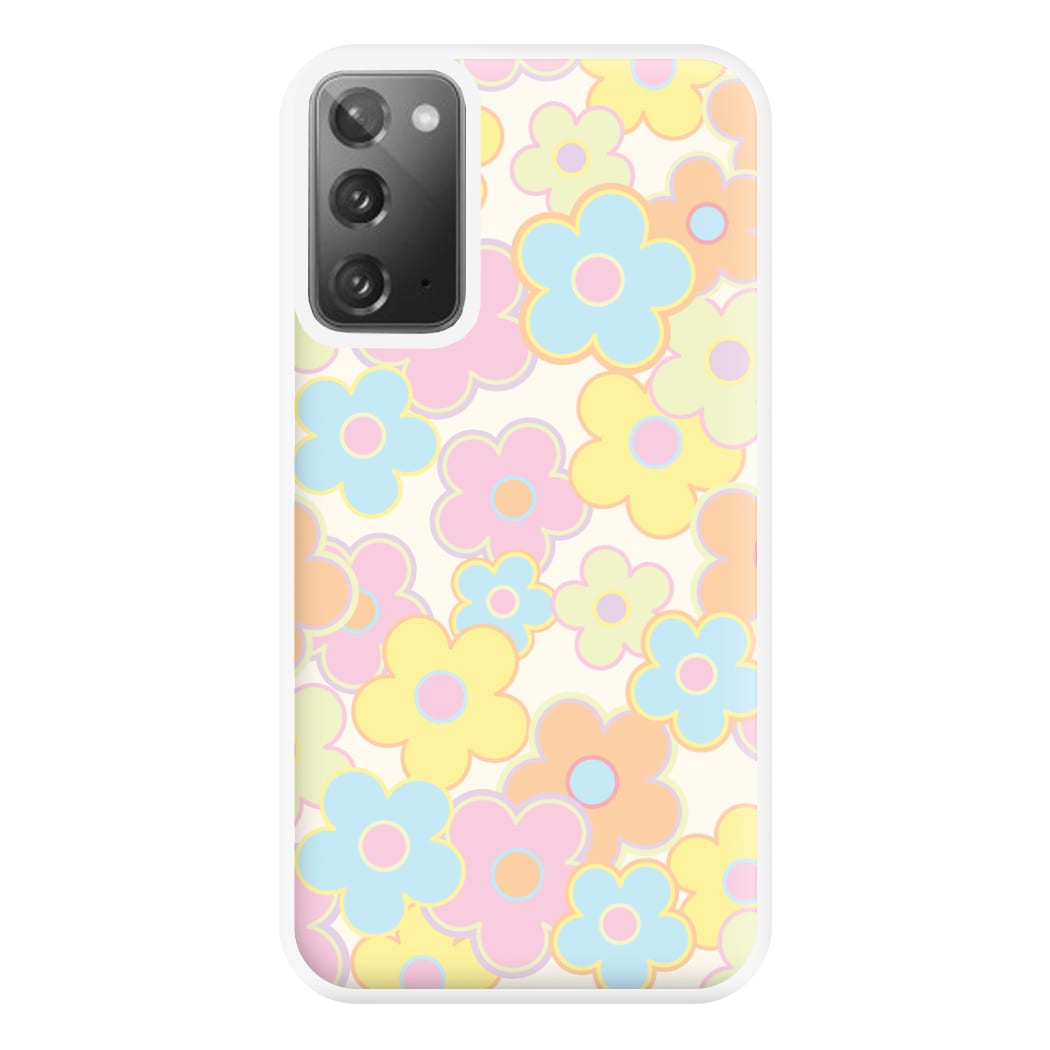 Pastel Abstract Flowers Pattern Phone Case for Galaxy Note 20 Ultra