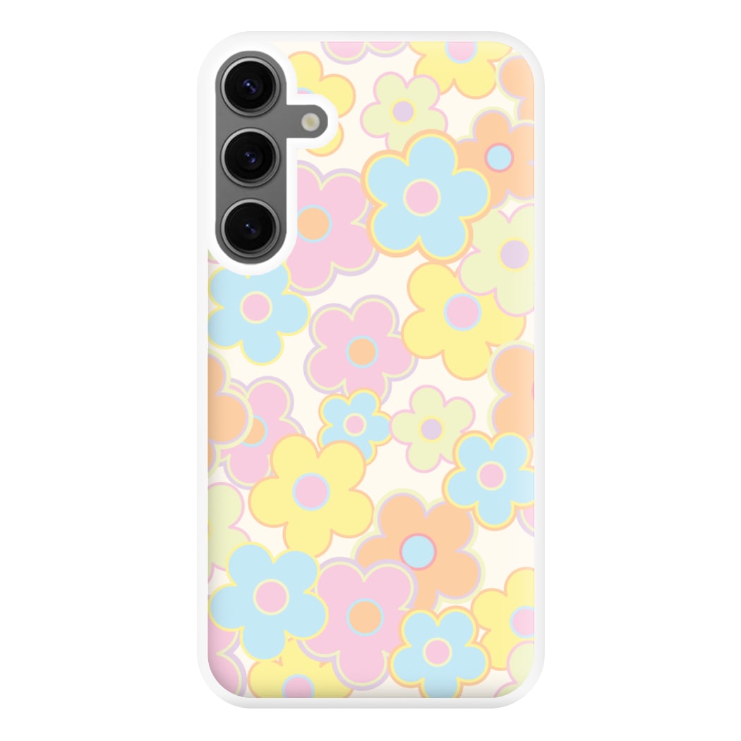 Pastel Abstract Flowers Pattern Phone Case for Galaxy S24FE