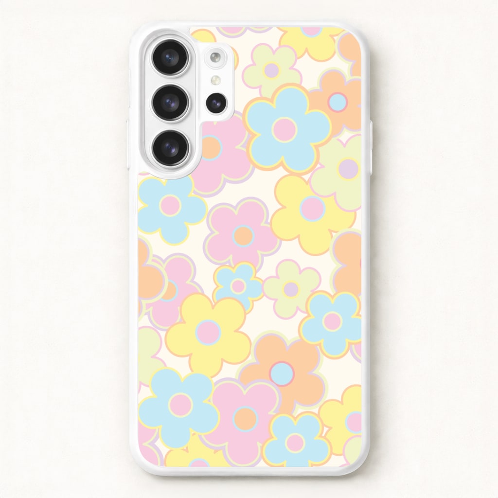 Pastel Abstract Flowers Pattern Phone Case for Galaxy S26 Ultra