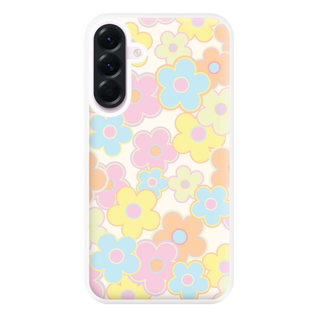 Pastel Abstract Flowers Pattern Phone Case for Galaxy A36