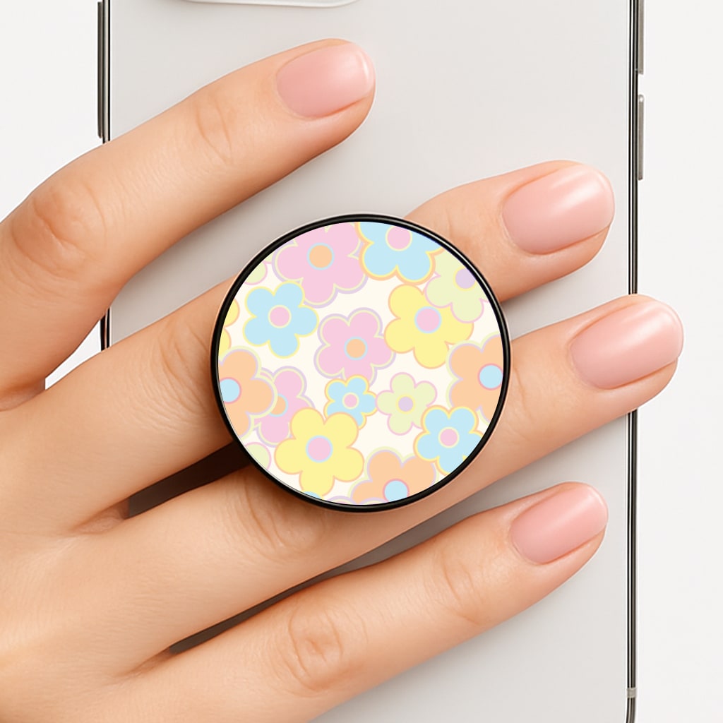 Pastel Abstract Flowers Pattern Phone Grip