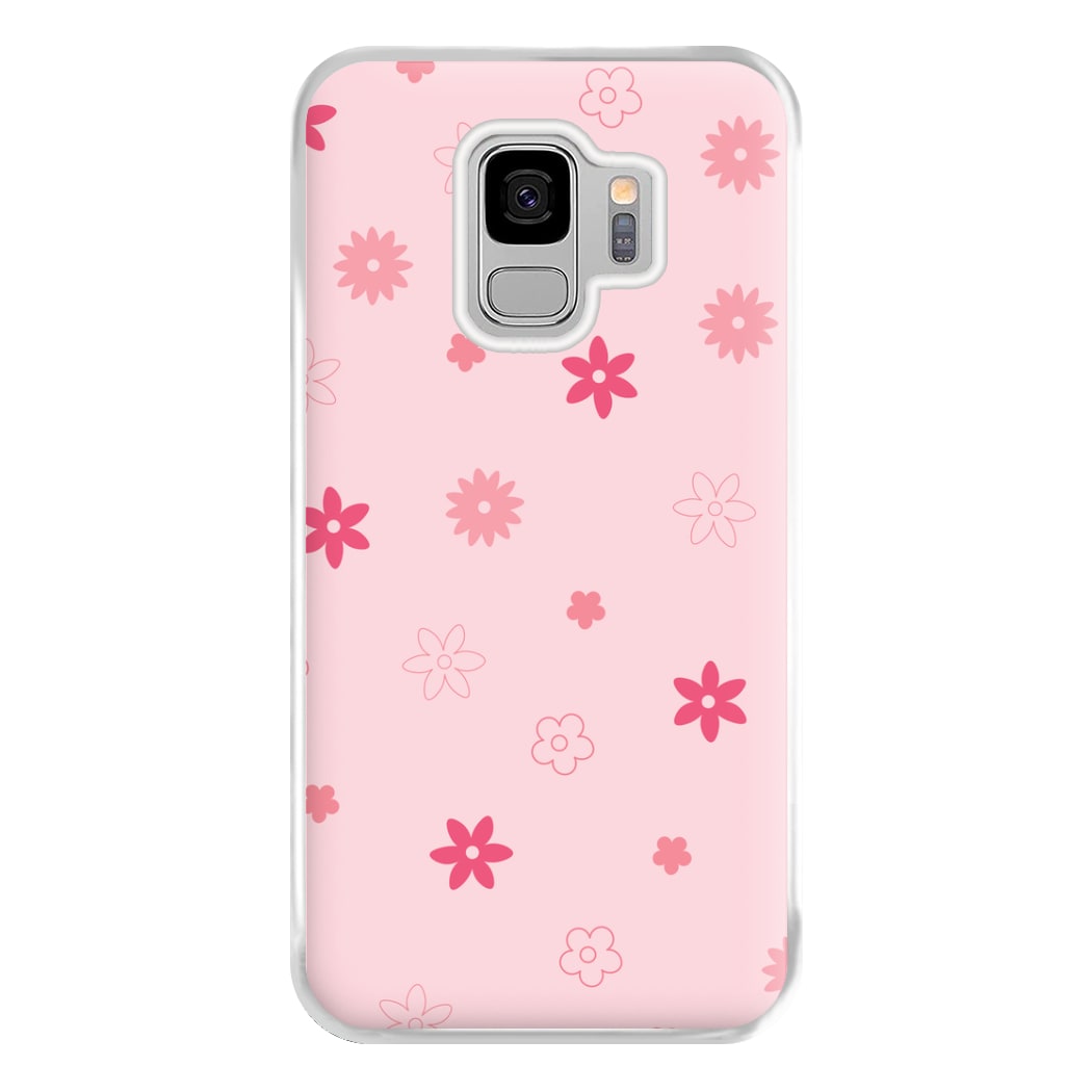 Flower Types Pattern Pink Phone Case for Galaxy S9 Plus
