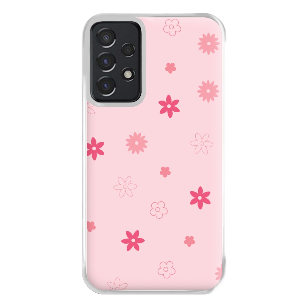 Flower Types Pattern Pink Phone Case for Galaxy A52 / A52s