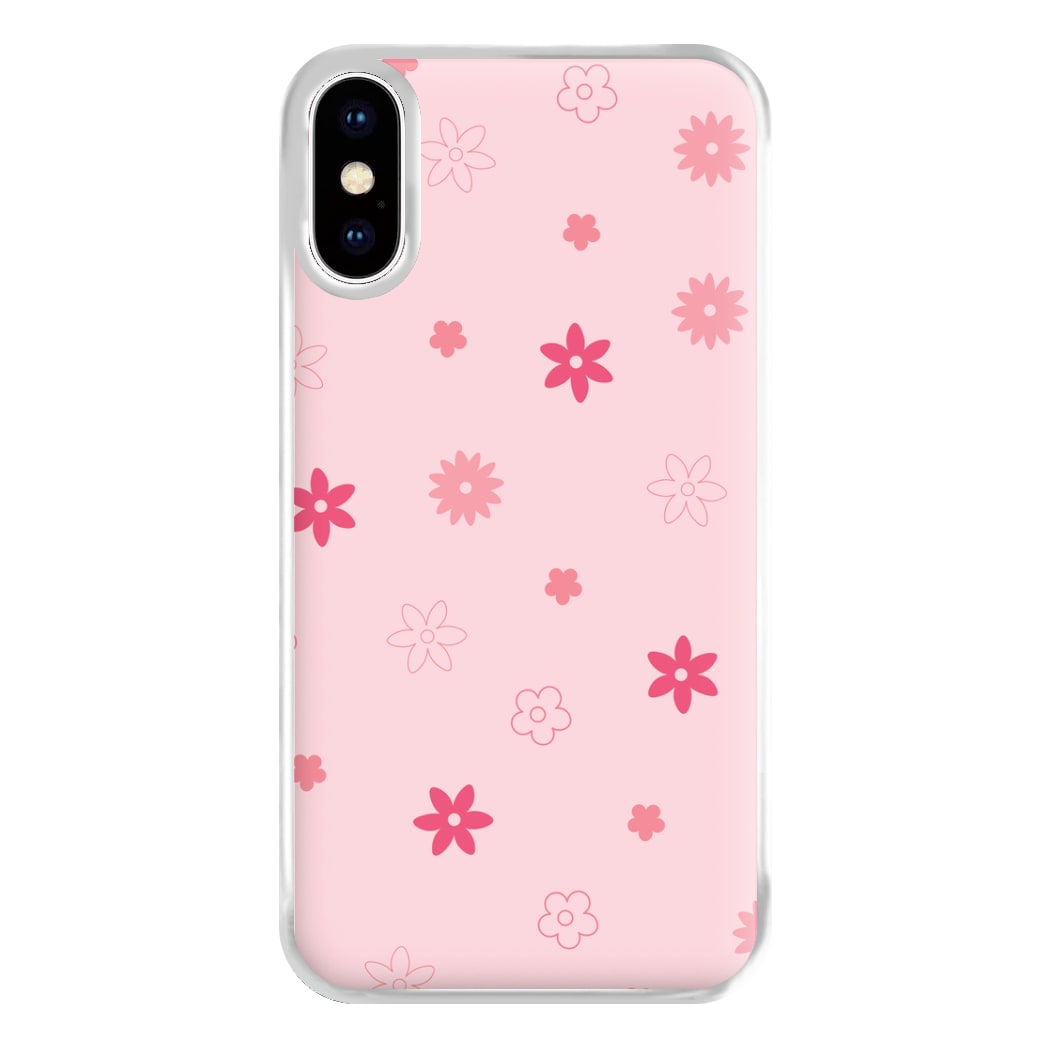 Flower Types Pattern Pink Phone Case for iPhone XS Max