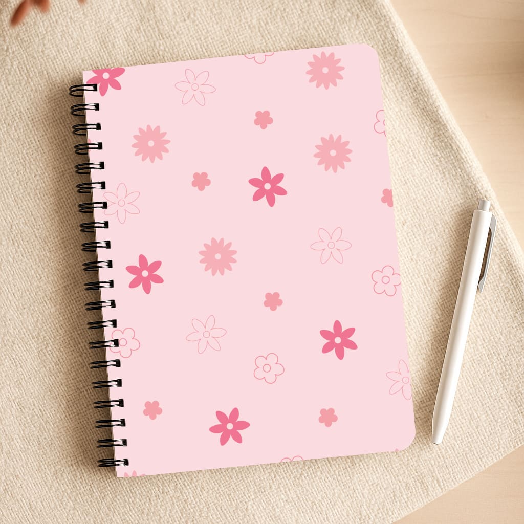Flower Types Pattern Pink Notepad