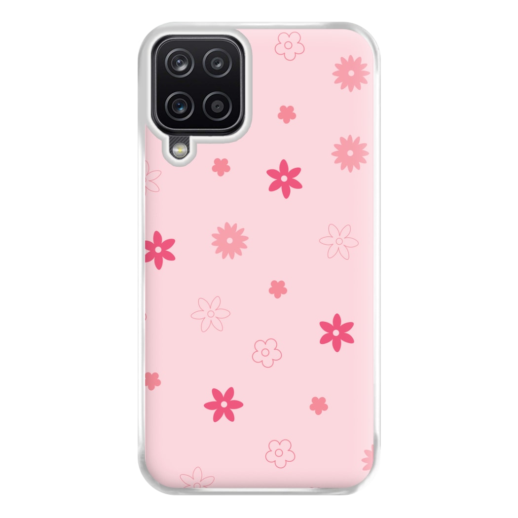 Flower Types Pattern Pink Phone Case for Galaxy A12