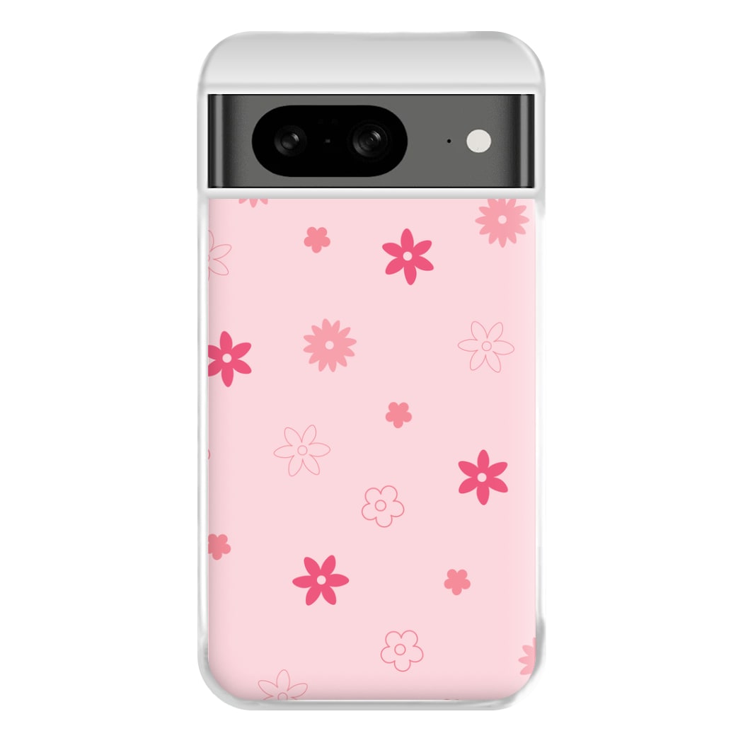 Flower Types Pattern Pink Phone Case for Google Pixel 8