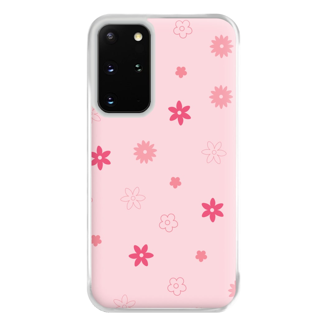Flower Types Pattern Pink Phone Case for Galaxy S20 Plus