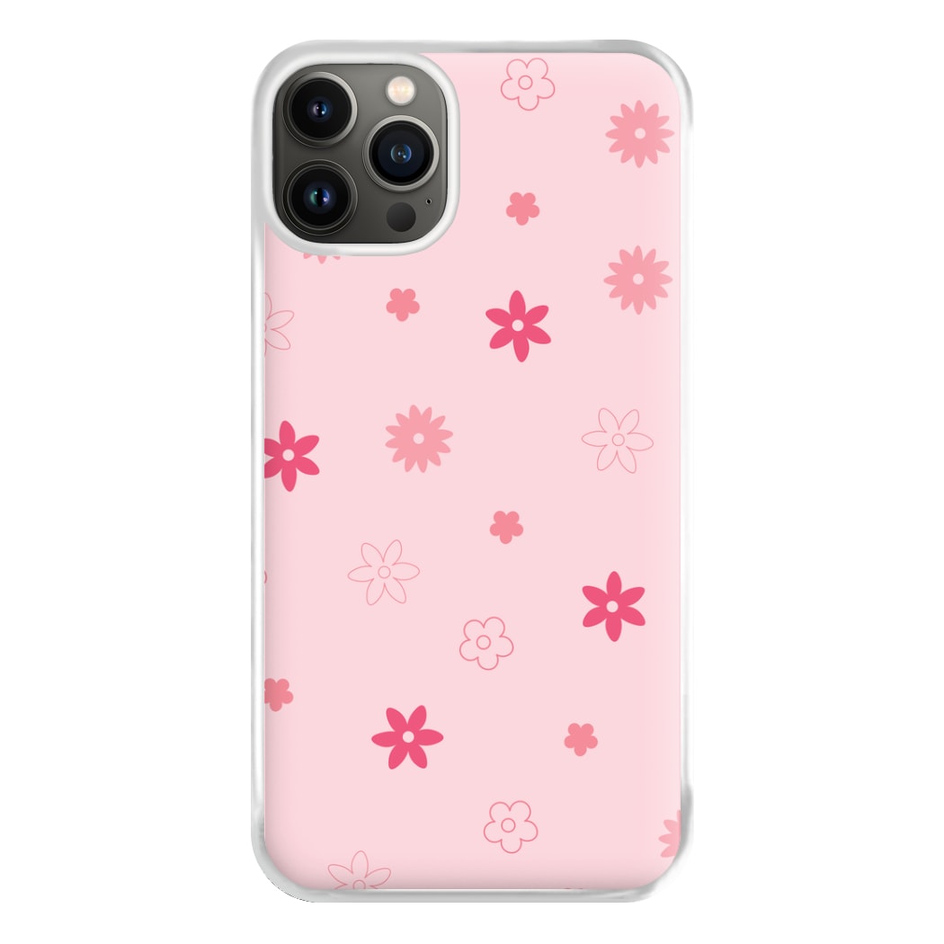 Flower Types Pattern Pink Phone Case for iPhone 13