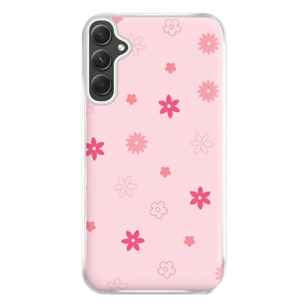 Flower Types Pattern Pink Phone Case for Galaxy A54
