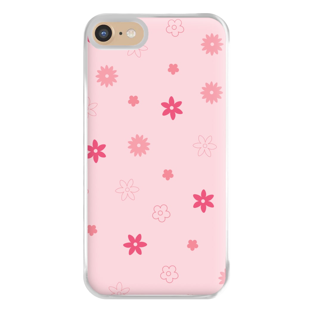 Flower Types Pattern Pink Phone Case for iPhone 6 / 7 / 8 / SE