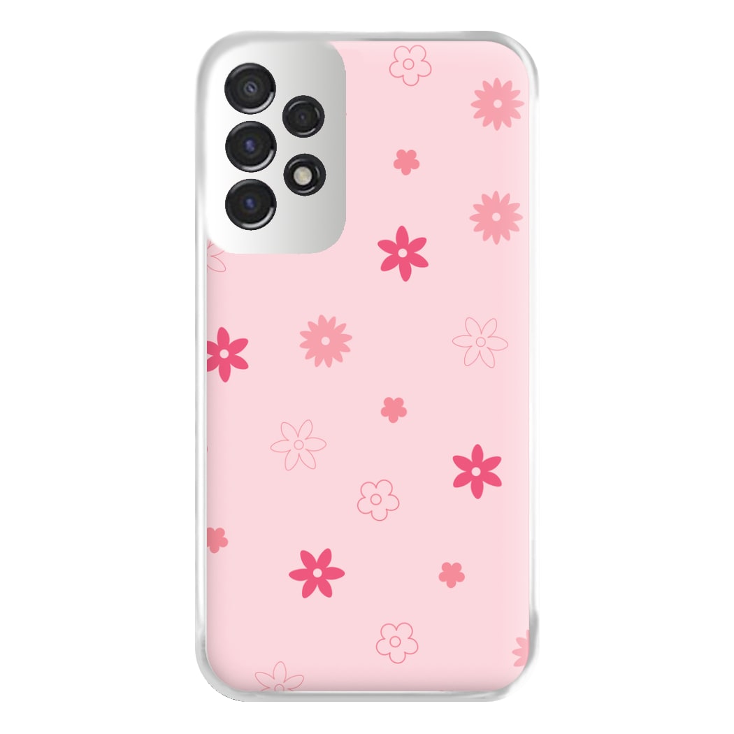 Flower Types Pattern Pink Phone Case for Galaxy A53