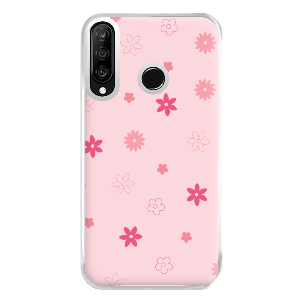 Flower Types Pattern Pink Phone Case for Huawei P30 Lite