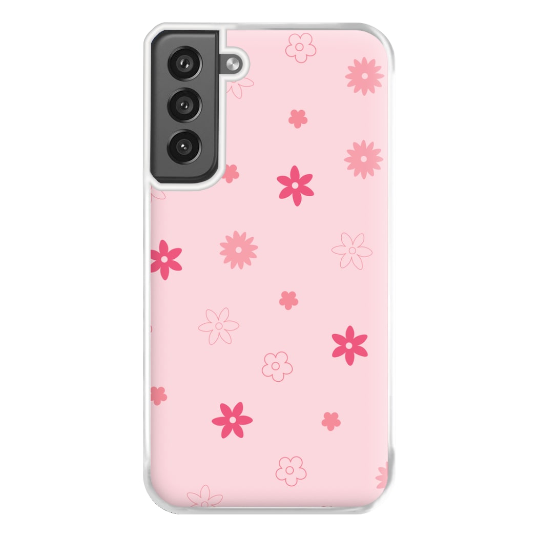 Flower Types Pattern Pink Phone Case for Galaxy S21FE