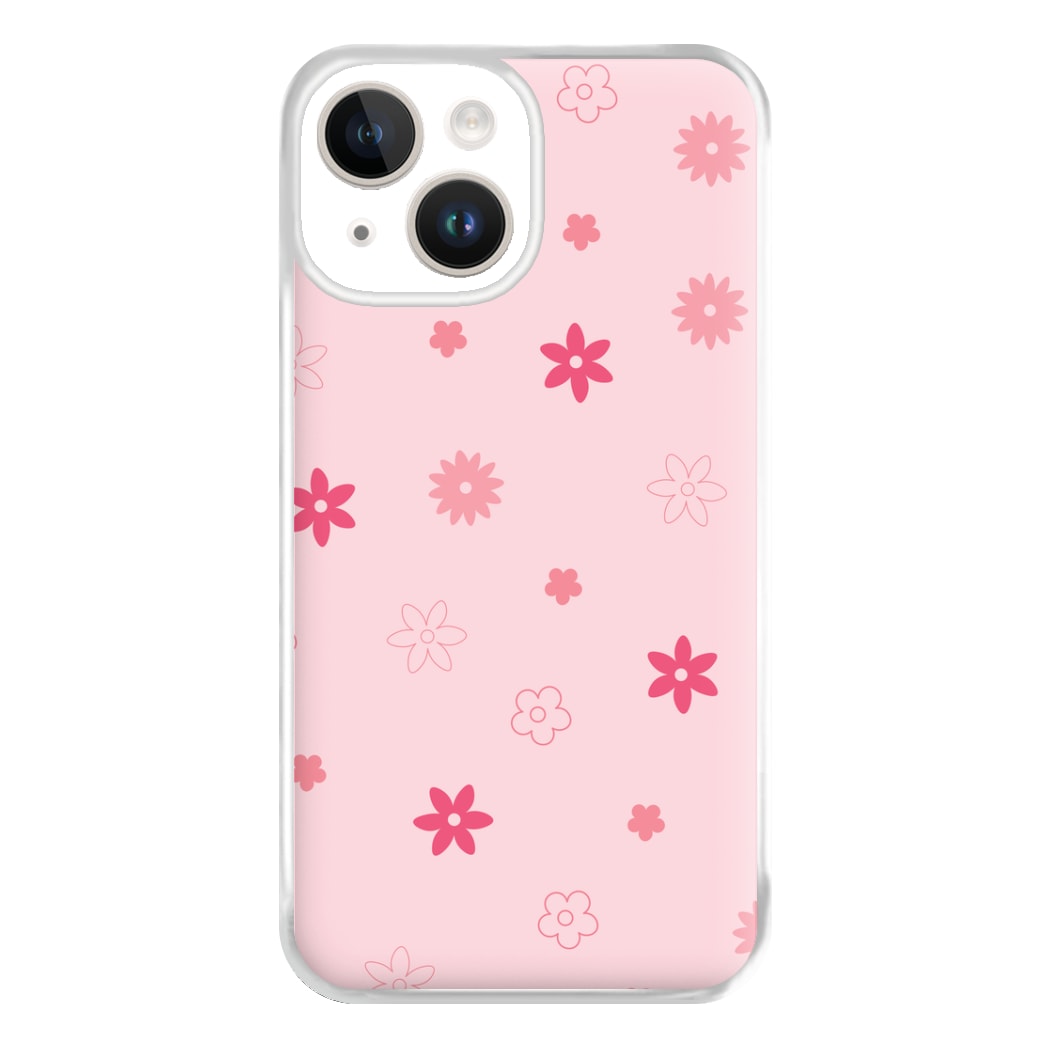 Flower Types Pattern Pink Phone Case for iPhone 14