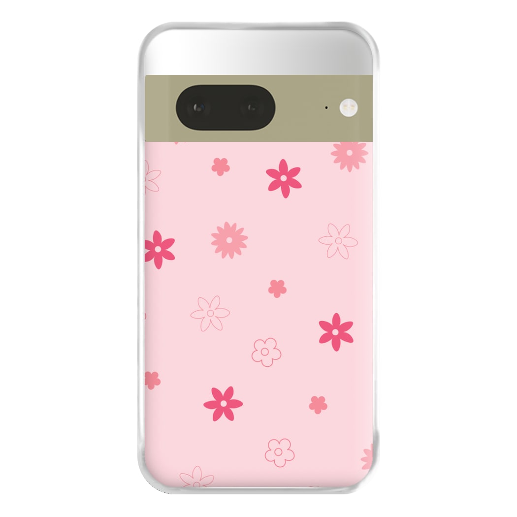 Flower Types Pattern Pink Phone Case for Google Pixel 7a