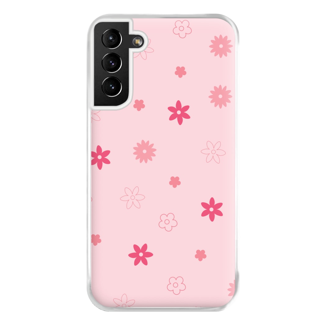 Flower Types Pattern Pink Phone Case for Galaxy S21 Plus