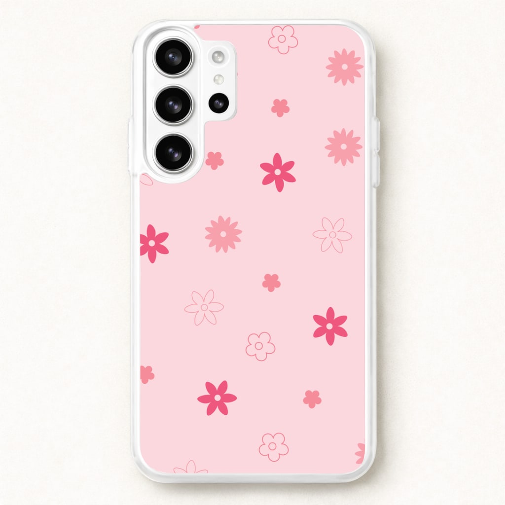 Flower Types Pattern Pink Phone Case for Galaxy S26 Ultra