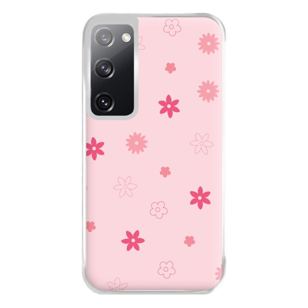 Flower Types Pattern Pink Phone Case for Galaxy S20
