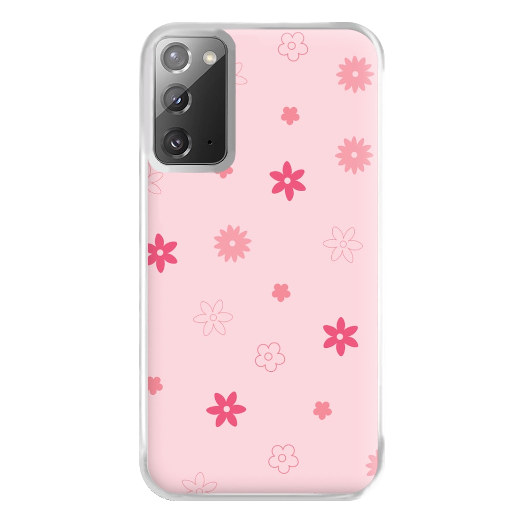Flower Types Pattern Pink Phone Case for Galaxy Note 20 Ultra