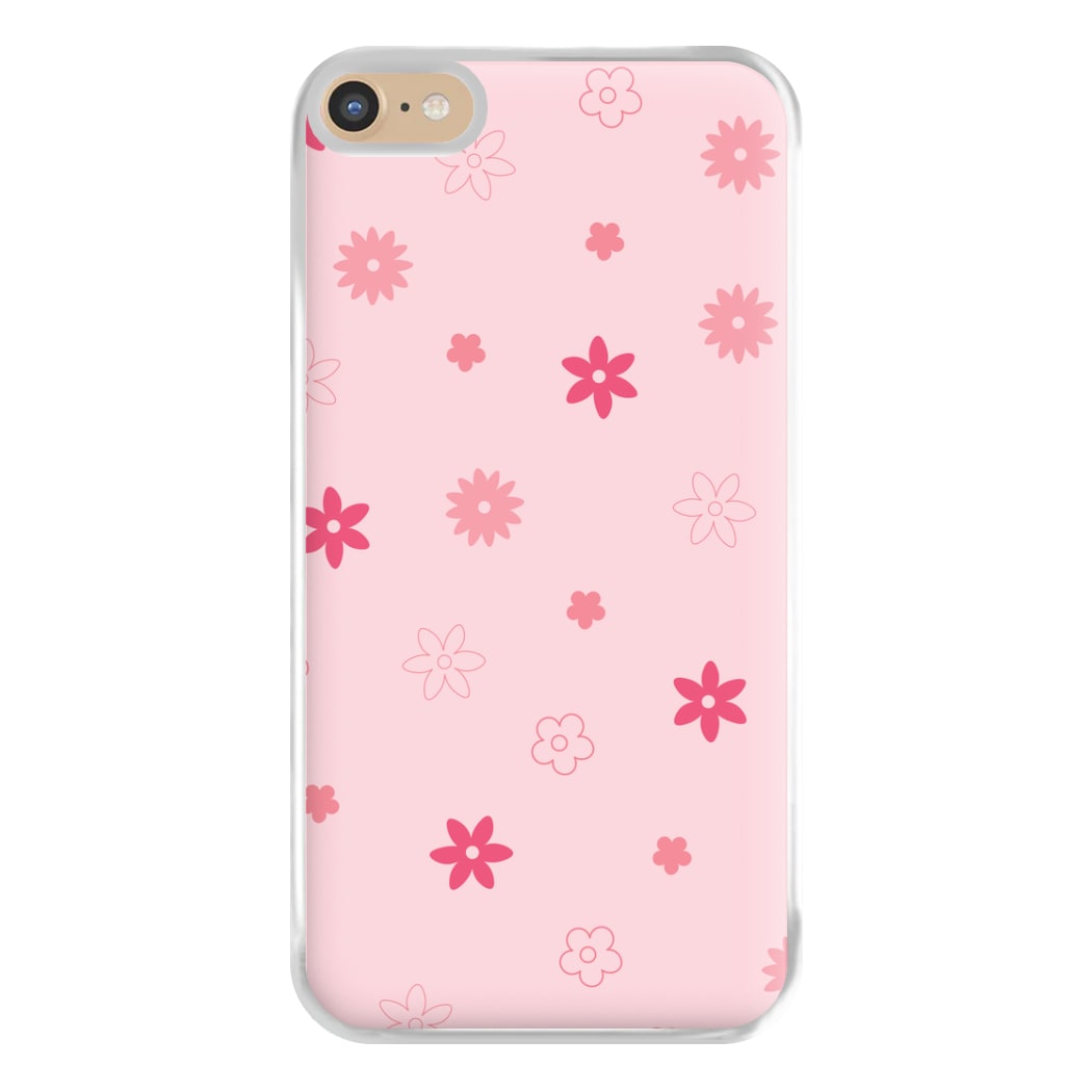 Flower Types Pattern Pink Phone Case for iPhone 6 Plus / 7 Plus / 8 Plus
