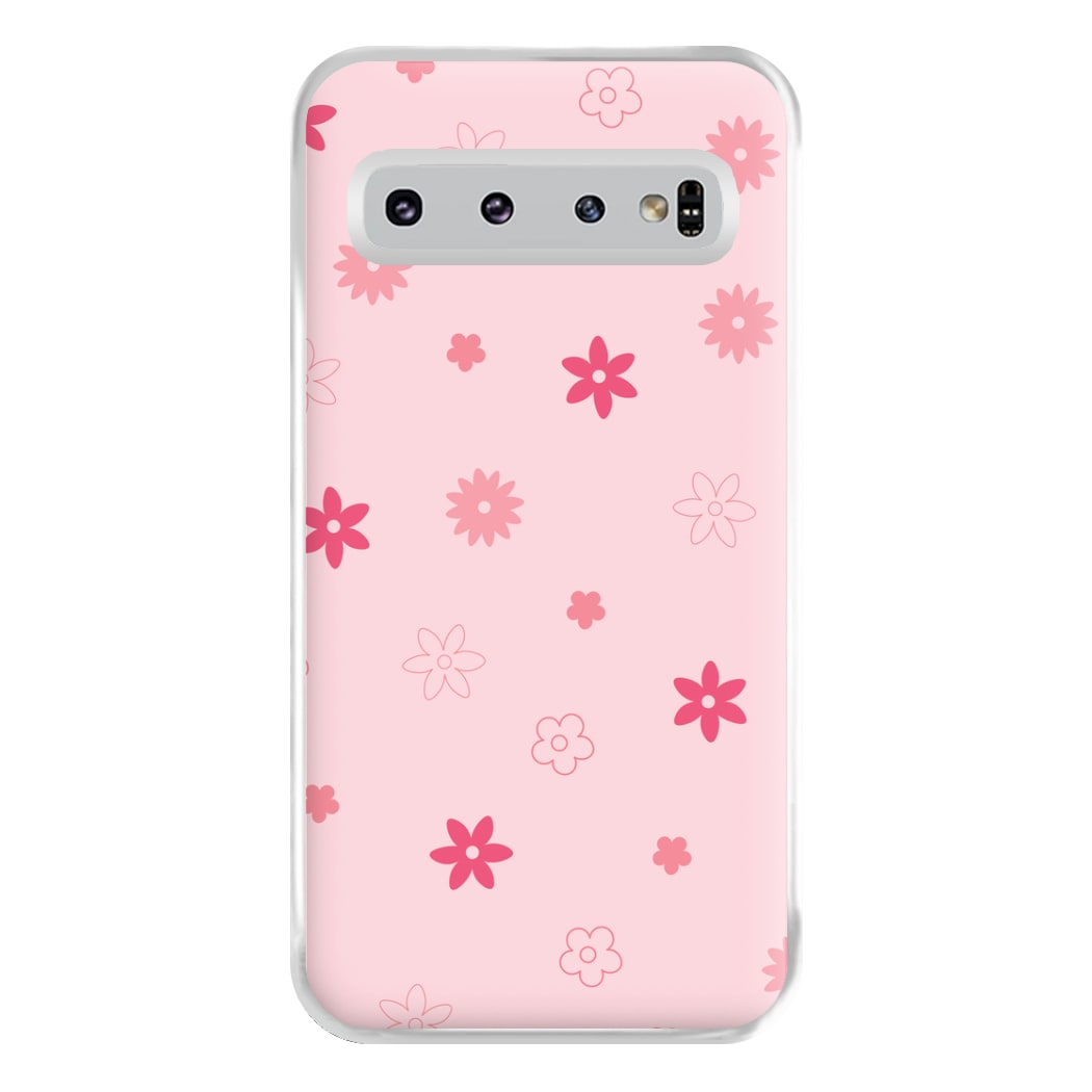 Flower Types Pattern Pink Phone Case for Galaxy S10 Plus