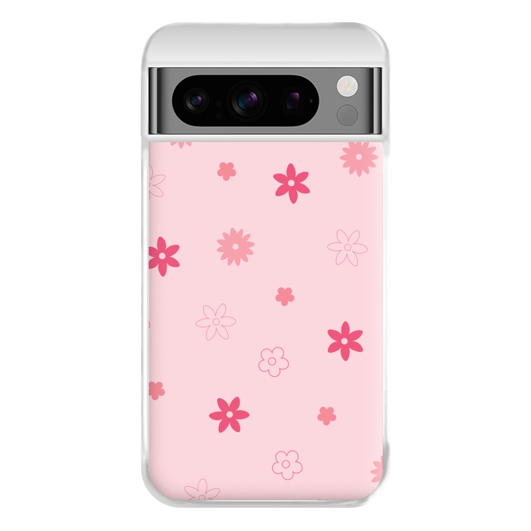Flower Types Pattern Pink Phone Case for Google Pixel 8 Pro