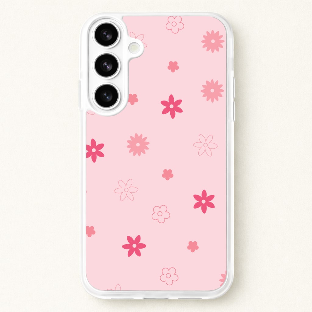 Flower Types Pattern Pink Phone Case for Galaxy S26 Plus