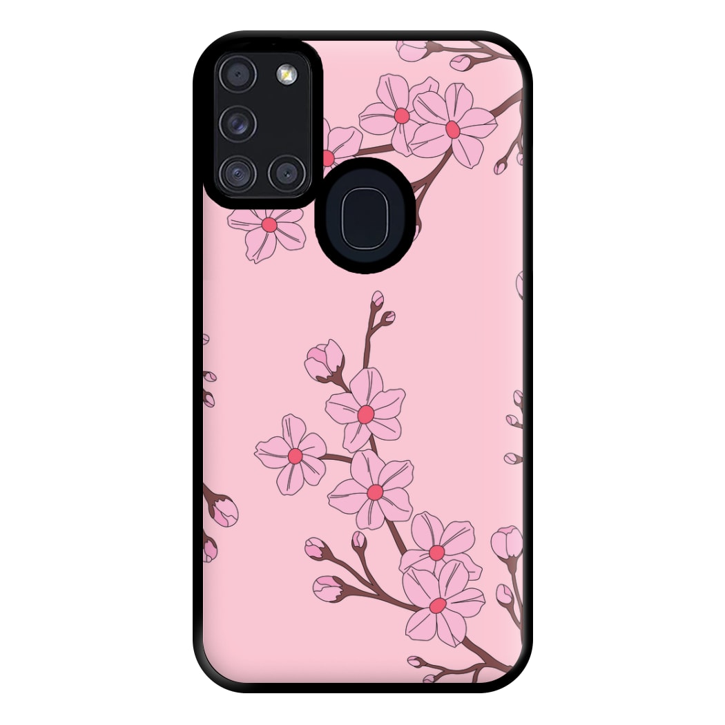 Cherry Blossom Pattern Phone Case for Galaxy A21s