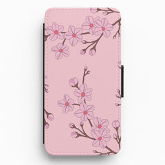 Cherry Blossom Pattern Flip / Wallet Phone Case